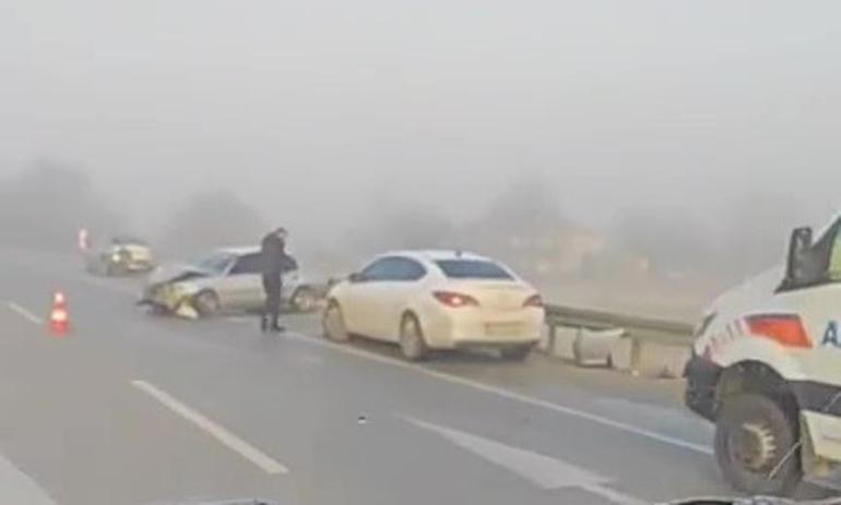 13 aracın karıştığı zincirleme kazada 7 kişi yaralandı