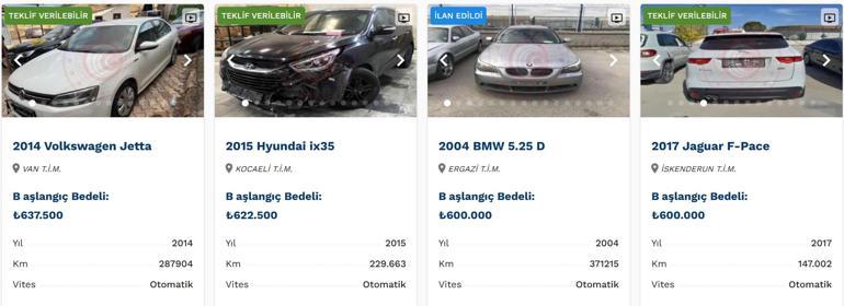 Son dakika haberi... Bakanlık lüks araçları ucuza satıyor... İhaleyle alabilirsiniz İşte satışta olan otomobiller