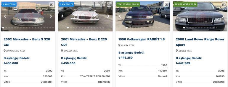 Son dakika haberi... Bakanlık lüks araçları ucuza satıyor... İhaleyle alabilirsiniz İşte satışta olan otomobiller