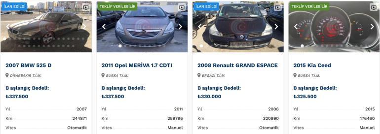 Son dakika haberi... Bakanlık lüks araçları ucuza satıyor... İhaleyle alabilirsiniz İşte satışta olan otomobiller