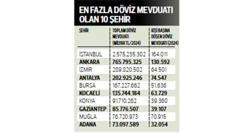 İşte döviz zengini iller