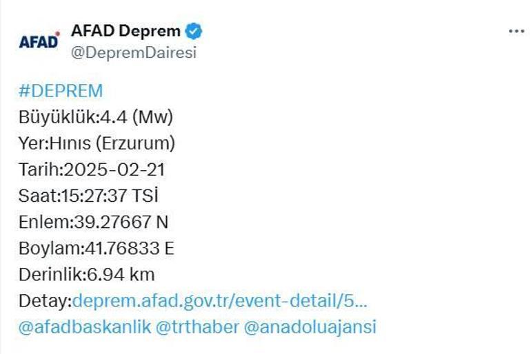 Erzurumda 4.4 büyüklüğünde deprem... Prof. Dr. Naci Görür uyardı: Benzer depremler beklenebilir