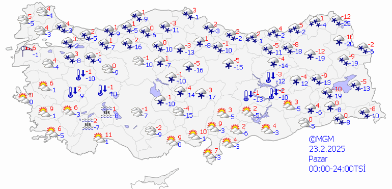 HAVA DURUMU TAHMİNLERİ İL İL: Bugün (23 Şubat) hava nasıl olacak, kar yağacak mı İstanbulda kar yağışı kaç gün devam edecek Meteorolojiden Pazar günü için son dakika uyarı