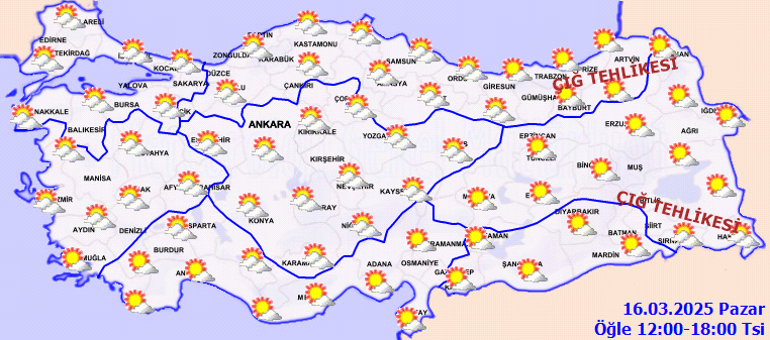 Son dakika hava durumu tahminleri il il 16 Mart Pazar | Bugün hava nasıl olacak, hafta sonu yağmur yağacak mı Meteorolojiden salı günü uyarısı: Kar geri geliyor