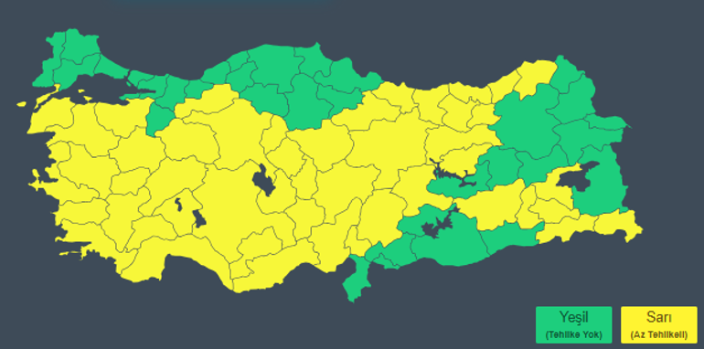 İstanbulda yağış için saat belli oldu... 48 il için sarı kodlu uyarı Kar ve şiddetli yağmur alarmı... İlk kar tatili haberi geld: 1 ilde okullarda eğitime ara