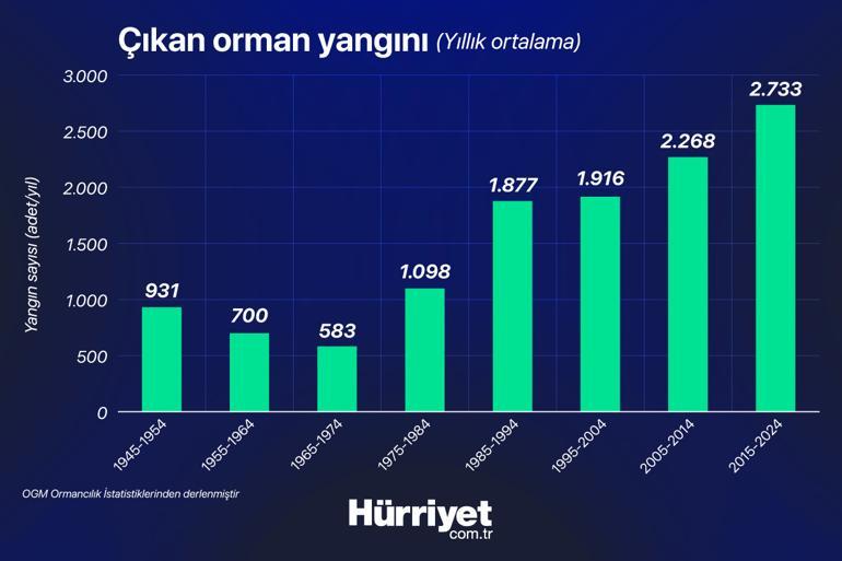 1937 yılından itibaren ilk kez bu kadar fazla: Orman yangını sayısı korkuttu Hangi şehirler tehdit altında