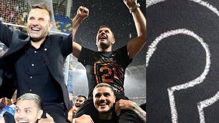 Icardiden Okan Buruk ve şampiyonluk paylaşımı Galatasarayda kutlamalara geldi
