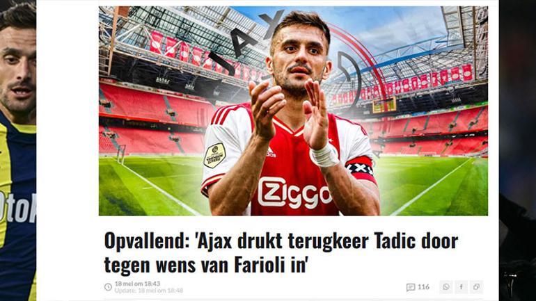 Dusan Tadic Fenerbahçe’den resmen ayrılıyor Ajax’ta krize neden oldu