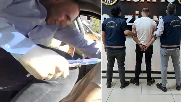 Gaziantepte takside dehşet anları Taksi şoförünü defalarca bıçaklayan şüpheli yakalandı
