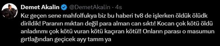 Oğuz Murat Acinin eşi Şükriye Aciye Demet Akalından sert tepki