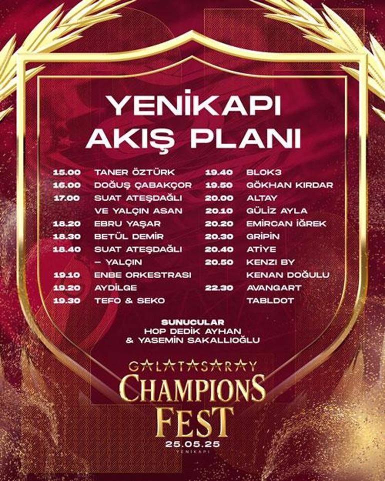 Galatasaray Yenikapı’da şampiyonluğu kutluyor İşte etkinlik takvimi ve taraftarı bekleyenler