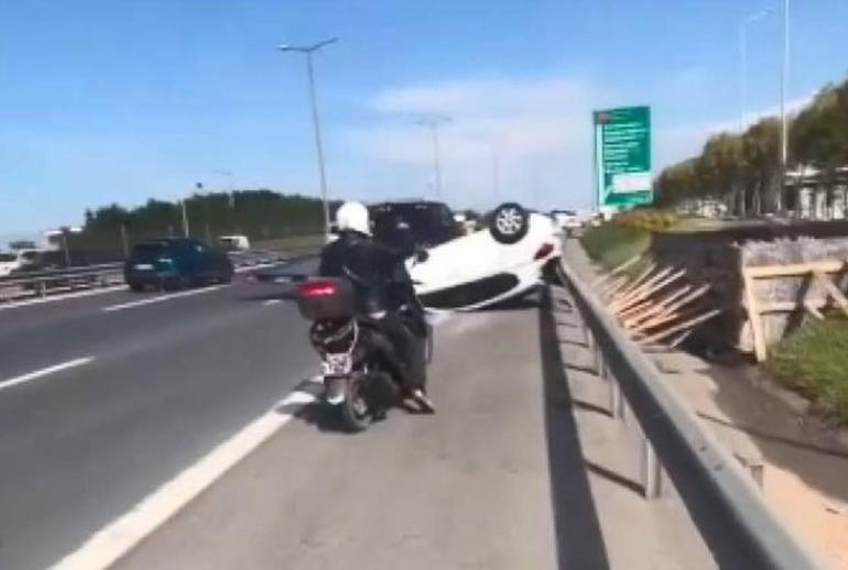  Ters dönen araçtaki kişiler böyle seslendi
