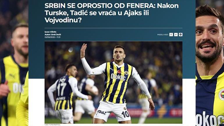 Fenerbahçe’den ayrılan Tadic için sürpriz transfer iddiası Ajax olmazsa tuttuğu takıma