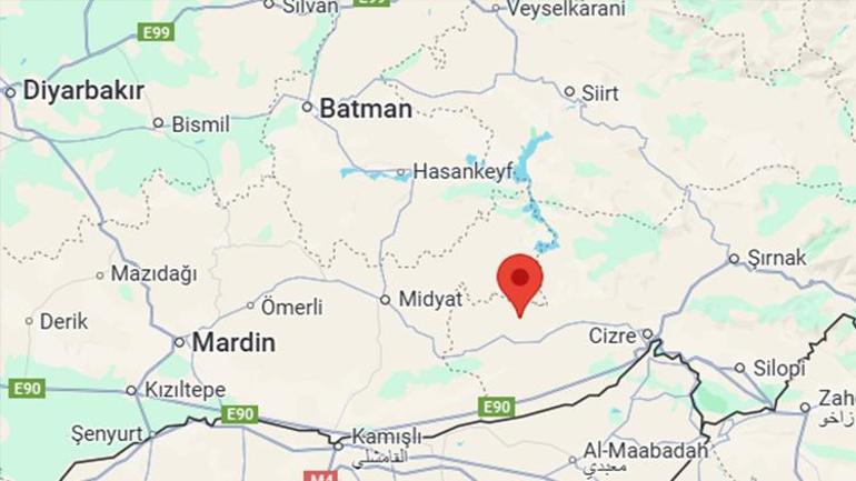 Şırnakta 3.5 büyüklüğünde deprem