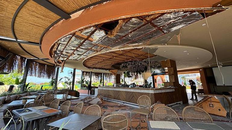 Fethiyede restoranın tavanı çöktü Yaralılar var