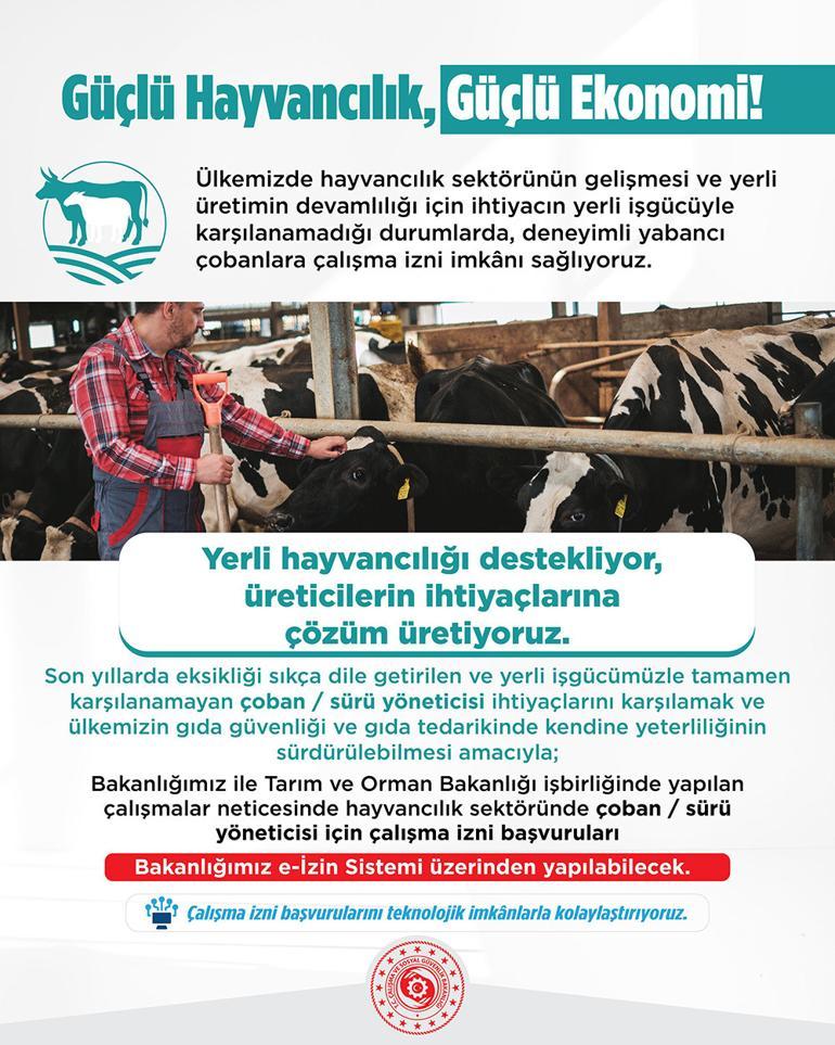 Yabancı çobanlara çalışma izni Başvurular başladı