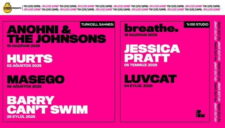 Bu yaz müzik sahnesinde kimleri izleyeceğiz İşte PSM Loves Summer by %100 Müzik’in bu yılki konukları…