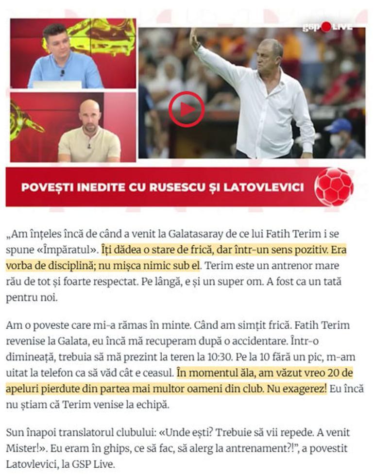 Galatasaraylı eski futbolcu Latovleviciden Fatih Terim itirafı: Sandalyeyi devirmesini bekliyordum