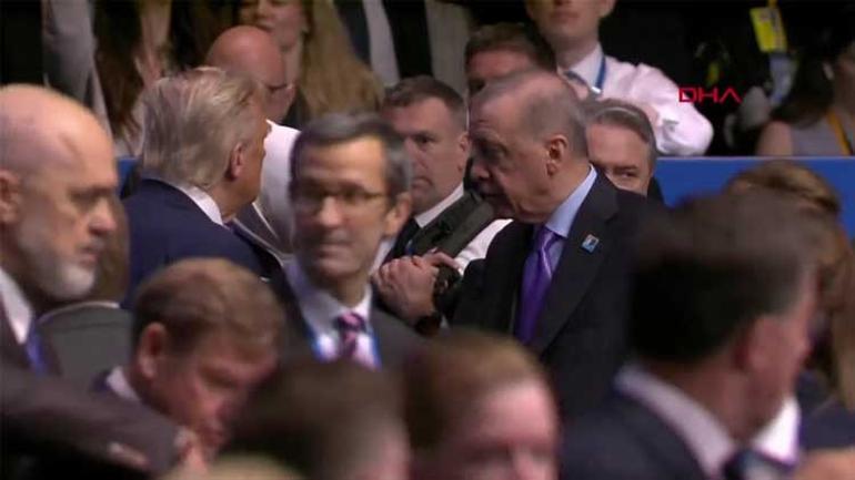 NATO Liderler Zirvesi... Cumhurbaşkanı Erdoğan ve ABD Başkanı Trump ayaküstü görüştü