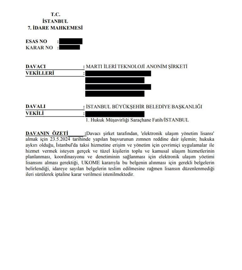 Mahkemeden Martı kararı e-ulaşım lisansına onay