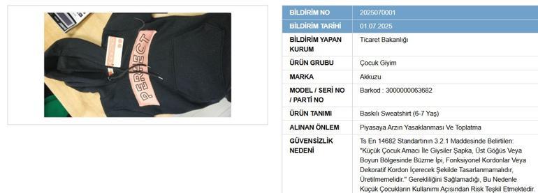 Ticaret Bakanlığından iki ürün için toplatma kararı