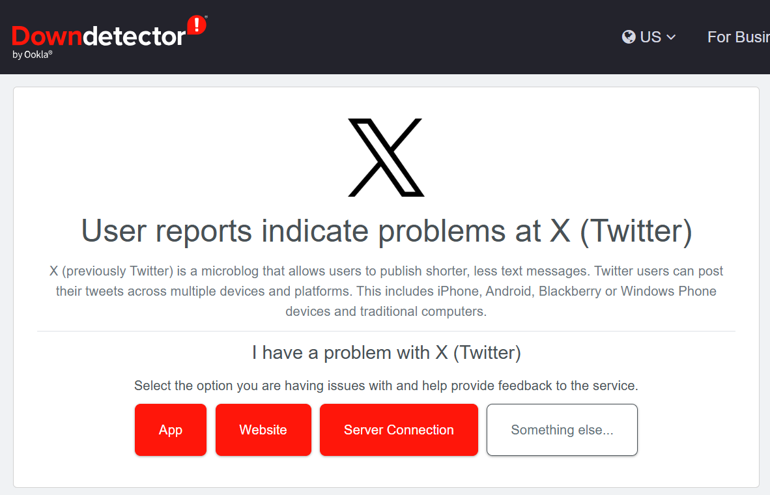 There was an access problem with Xte (Twitter)