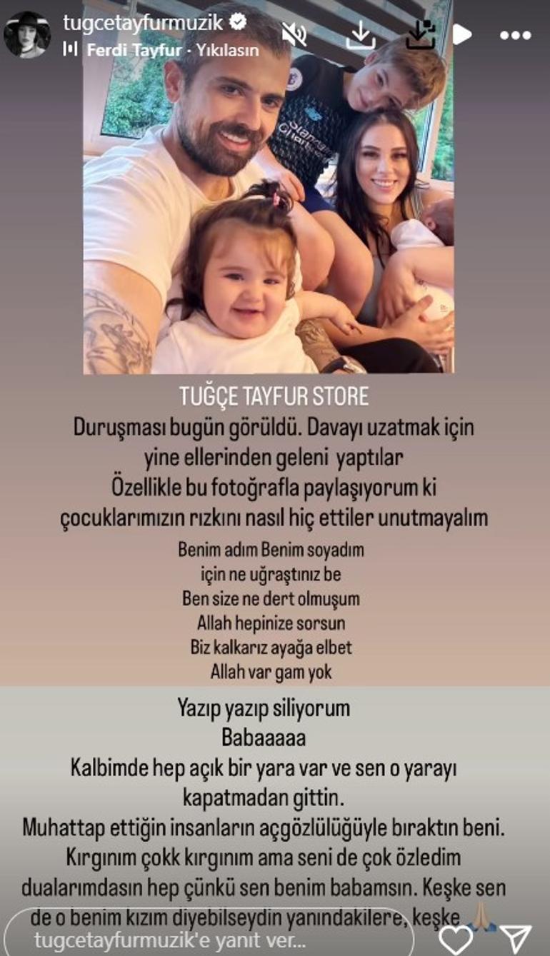 Tuğçe Tayfur babasına isyan etti: Yazıp yazıp siliyorum