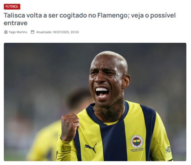 Fenerbahçeli Talisca’ya transfer teklifi İlk görüşme gerçekleşti