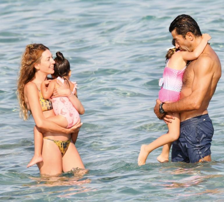 Kenan İmirzalıoğlu ve Sinem Kobal kızları ile tatilde... Mutlu aile