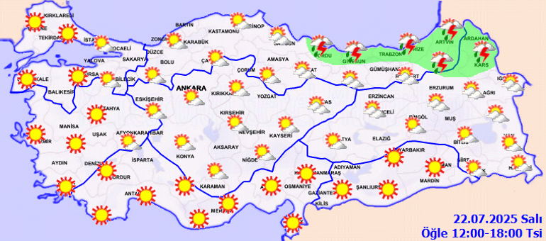 Son hava durumu tahminleri il il yayınlandı | Bugün (22 Temmuz) hava nasıl olacak, İstanbula yağmur yağacak mı Meteorolojiden 5 ile sağanak uyarısı