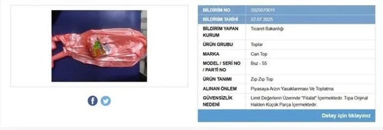 Bir oyunca ve bir temizlik ürünü piyasadan toplatılıyor