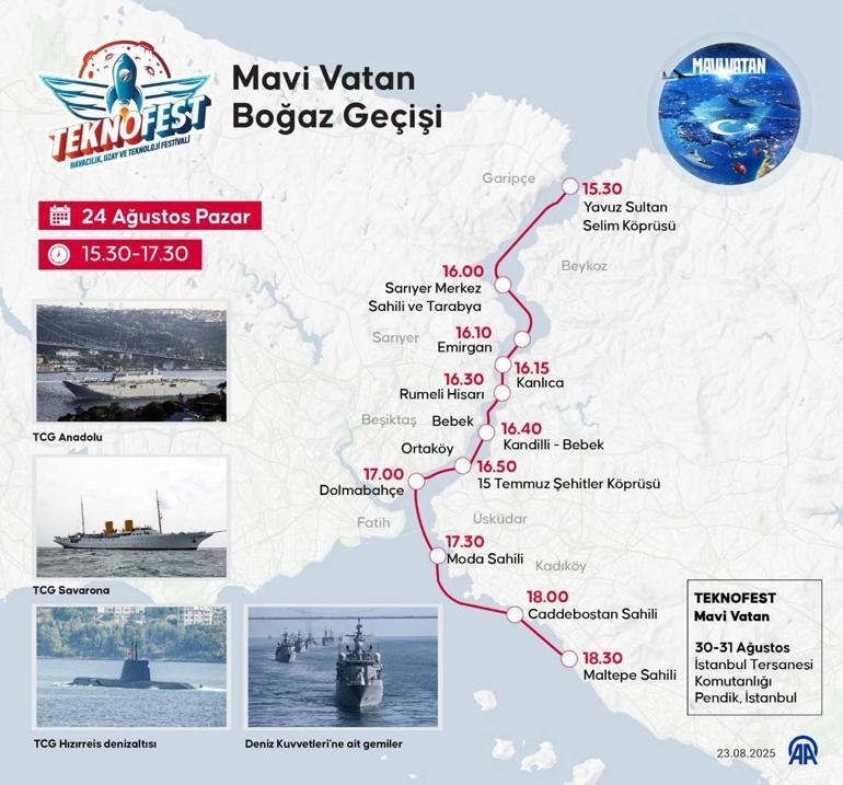 TCG Anadolu İstanbula ulaştı Yarınki güzergahı belli oldu