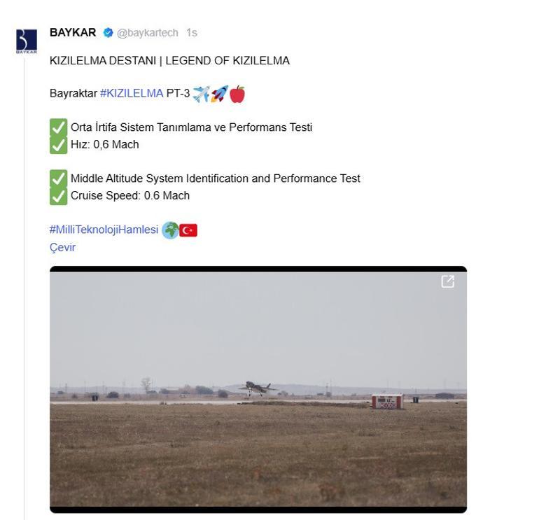 KIZILELMA, orta irtifaya mühür vurdu AKINCI takip etti