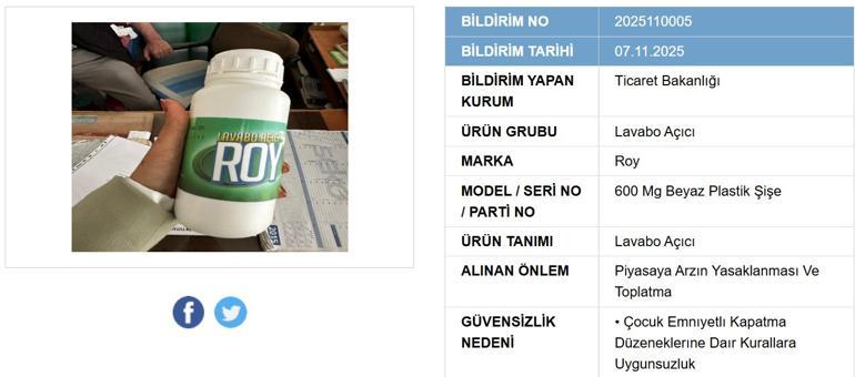 Bakanlık duyurdu 4 ürün piyasadan toplatılıyor