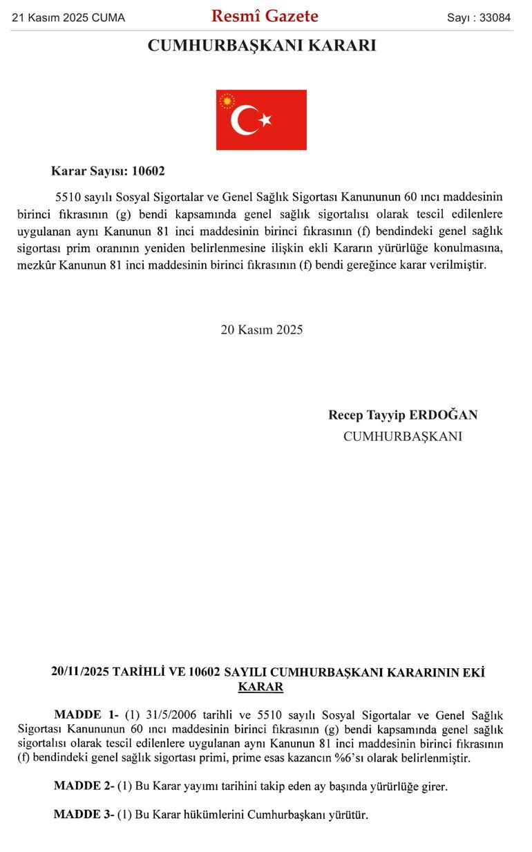 Genel Sağlık Sigortası prim oranı değişti