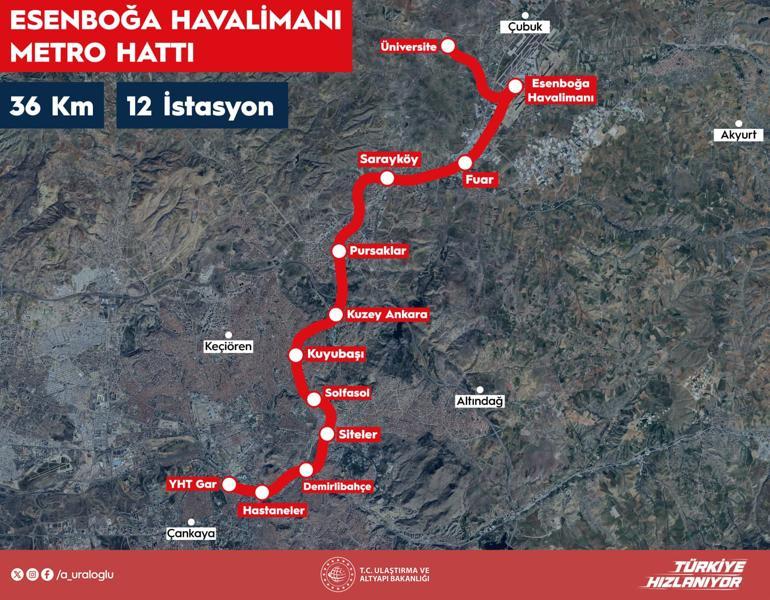 Bakan Uraloğlu duyurdu Ankaraya yeni metro hattı geliyor
