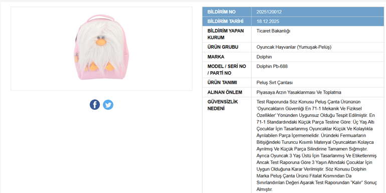 Bakanlık duyurdu Satışı yasaklandı, piyasadan toplatılıyor