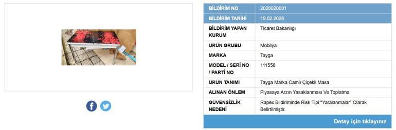 Bir mobilyanın satışı yasaklandı, piyasadan toplatılıyor