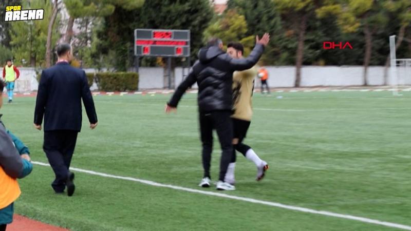 Bölgesel Amatör Lig'de skandal olay! Kırmızı kart gören futbolcusunu tokatladı...