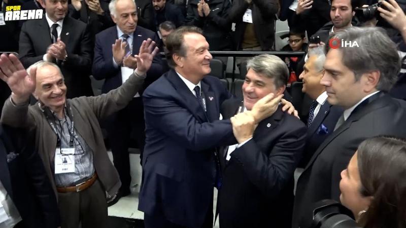 Beşiktaş başkan adayları Serdal Adalı ve Hasan Arat kucaklaştı