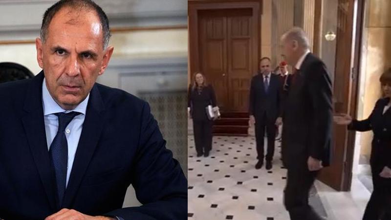 Yunan Bakanın Cumhurbaşkanı Erdoğan'ı selamlama şekli gündem olmuştu... Gerapetritis açıklama yaptı
