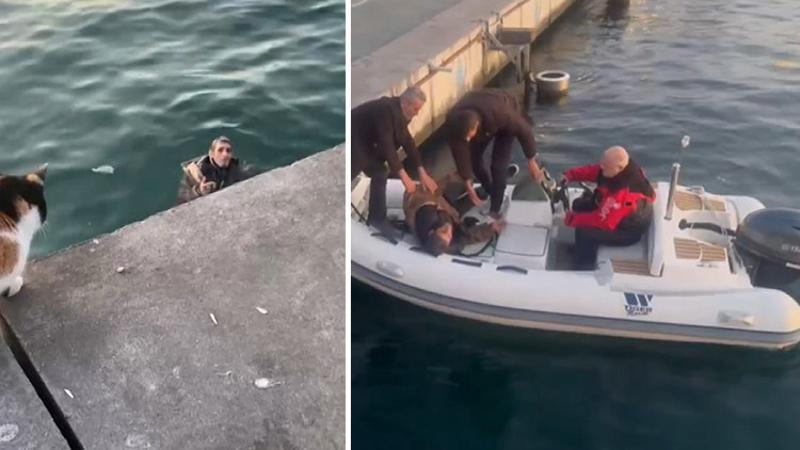 Kadıköy’de bir kişi denize düştü! Vatandaşlar arasında ilginç diyalog kamerada