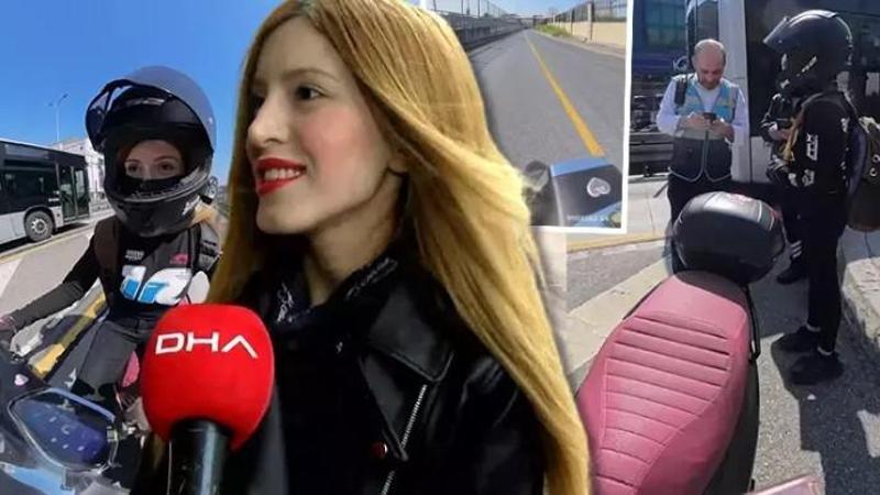 Motosikletiyle yanlışlıkla metrobüs yoluna giren Gamze, o anları anlattı