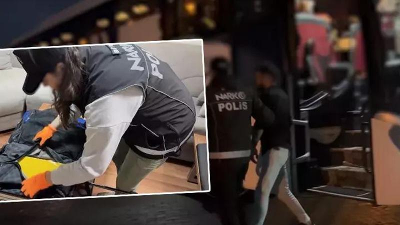 Yolcu otobüsünde 3 kilo 700 gram uyuşturucu ele geçirildi