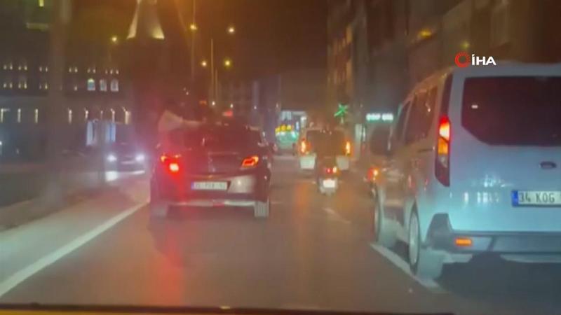 Arnavutköy’de düğün konvoyu diğer sürücülere zulüm oldu: O anlar kamerada