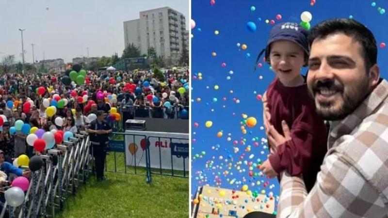 Binlerce balon minik Ali Asaf için gökyüzüne bırakıldı