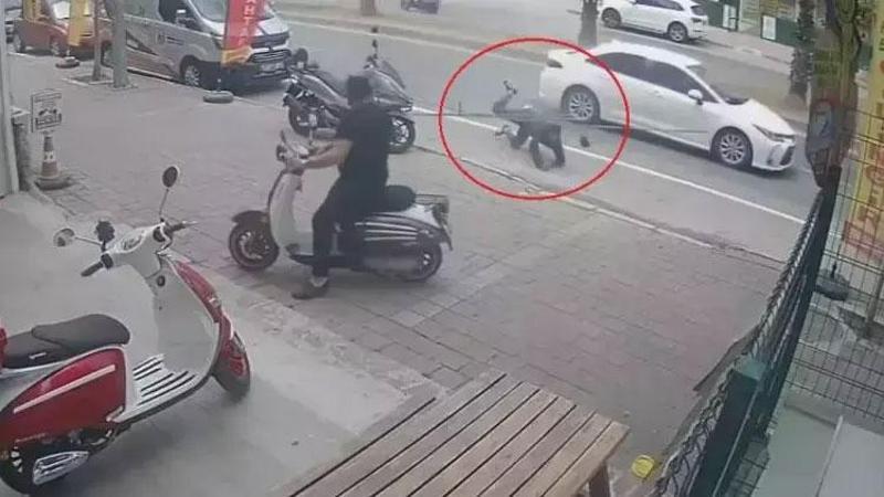 Bir anda takla atarak yere düştü, ne yaşadığına o da anlam veremedi!