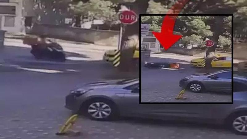 Maltepe'de motosiklet taksiye çarptı; sürücü yola fırladı