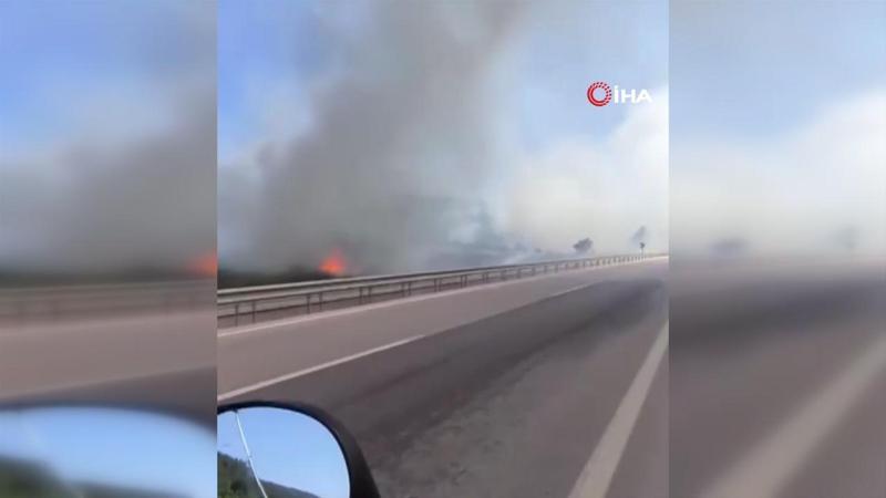 Çanakkale’nin Lapseki ilçesinde ormanlık alanda yangın