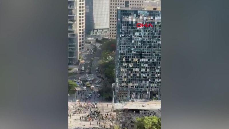 İran'dan İsrail'e balistik füze saldırısı! İsrail borsası vuruldu çok sayıda bina isabet aldı